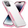 Mobigear Heavy Armor iPhone 14 Pro Plastique rigide Coque arrière Antichoc - Blanc / Rose