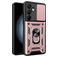 Mobigear Armor Ring Cam Slide Coque Samsung Galaxy S24 FE Coque arrière Rigide Anti-Chocs avec Anneau-Support et Protecteur Lentilles - Rose doré