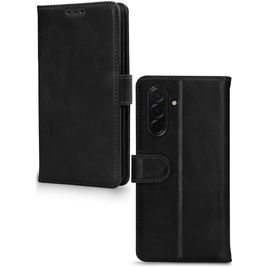 Mobilize Wallet Housse Samsung Galaxy A36 Etui en Cuir Véritable Porte-Monnaie - Noir