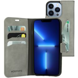 Mobiparts Classic Wallet iPhone 13 Pro Étui Portefeuille - Granite Grey