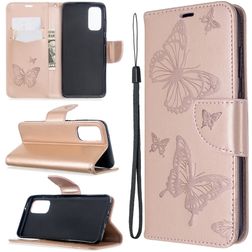 Mobigear Butterfly Housse Samsung Galaxy S20 Etui Porte-Monnaie - Rose doré