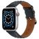 Mobigear Genova Bracelet Cuir Apple Watch Fermeture boucle ardillon - 42/41/40/38 mm - Noir