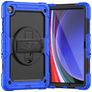 Mobigear SureGrip Xtreme Coque Samsung Galaxy Tab A9 Plus (2023) Coque arrière en Plastique rigide,Silicone + Bandoulière + Support Amovible - Bleu
