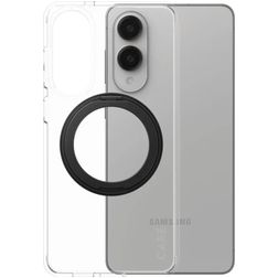 CARE by PanzerGlass Kickstand Samsung Galaxy S25 Edge MagSafe Plastique rigide Coque arrière Antichoc avec béquille - Transparent / Noir
