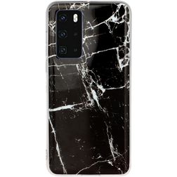Mobigear Marble Coque Huawei P40 Coque arrière en TPU Souple - Noir