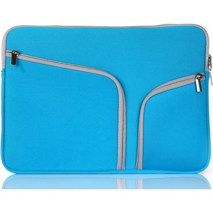 Mobigear Double Zipper Pochette Ordinateur portable en Neoprène 15 - 16 Pouces Housse ordinateur - Bleu
