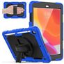 Mobigear SureGrip Xtreme Coque iPad 9 (2021) Coque arrière en Plastique rigide,Silicone + Porte-crayon + Bandoulière + Support Amovible - Noir / Bleu