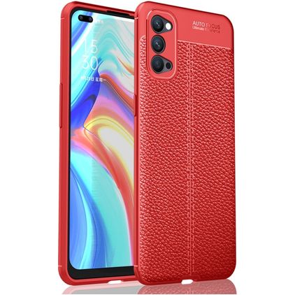 Mobigear Luxury Coque OPPO Reno 4 Coque arrière en TPU Souple - Rouge