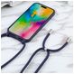Mobigear Lanyard iPhone 16 Coque avec cordon en Silicone - Dark Blue