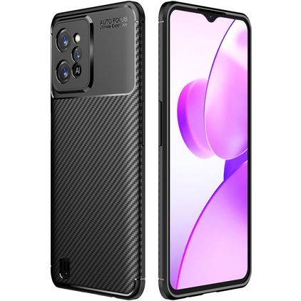 Mobigear Racing Coque Realme C31 Coque arrière en TPU Souple - Noir