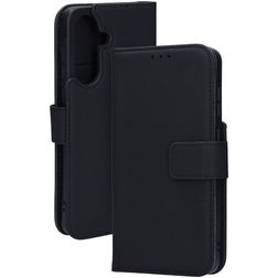 Mobiparts Housse Samsung Galaxy A56 Etui en Cuir Véritable Porte-Monnaie - Noir