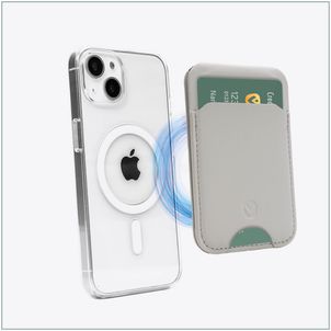 Valenta Card Wallet Stand Porte-cartes - 3 cartes - Compatible MagSafe - Creme