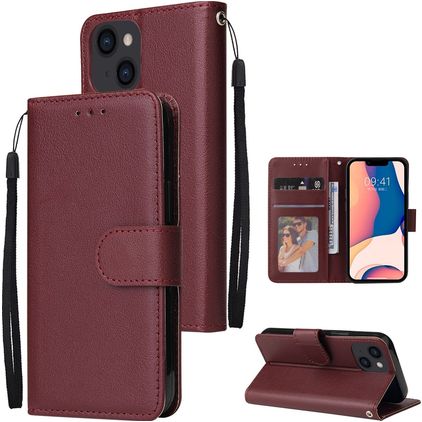 Mobigear Wallet Housse iPhone 14 Etui Porte-Monnaie - Rouge