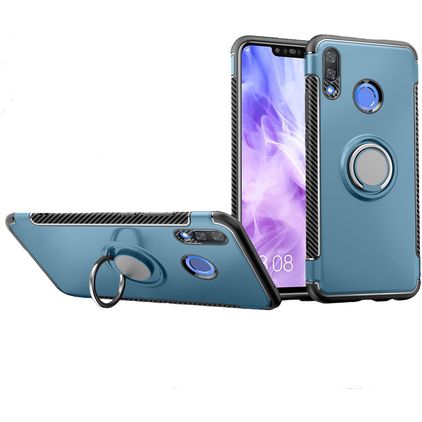 Mobigear Armor Ring Coque Huawei Nova 3 Coque arrière Rigide Anti-Chocs avec Anneau-Support - Bleu