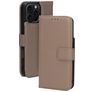 Mobiparts Housse iPhone 16 Pro Max MagSafe Etui avec Coque Détachable en Cuir Véritable Porte-Monnaie - Taupe