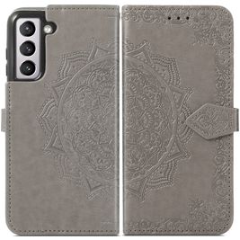 Mobigear Mandala Housse Samsung Galaxy S21 FE Etui Porte-Monnaie - Gris