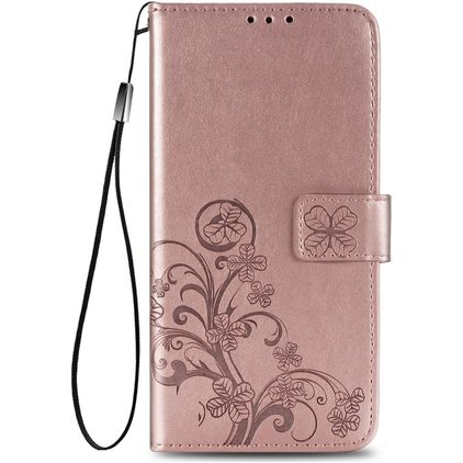Mobigear Clover Housse Samsung Galaxy A21s Etui Porte-Monnaie - Rose doré