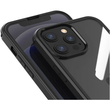 Valenta Full Cover Coque iPhone 13 Pro Coque arrière en Verre trempé Anti-Chocs - Noir