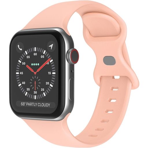Mobigear Sport Dual Bracelet Silicone Apple Watch Fermeture à clou et passant - 49/46/45/44 mm - Rose saumon