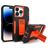 Mobigear Heavy Armor Stand Coque iPhone 14 Pro Coque arrière Rigide Anti-Chocs avec Support Amovible - Noir / Rouge
