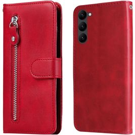 Mobigear Zipper Housse Samsung Galaxy S23 Etui Porte-Monnaie - Rouge