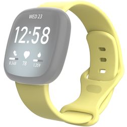 Mobigear Sport Dual Bracelet Silicone Fitbit Sense Fermeture à clou et passant - Jaune