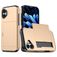 Mobigear Card Coque iPhone 16 Plus Coque arrière Rigide Anti-Chocs avec Porte-Cartes - Or