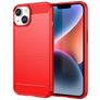 Mobigear Brushed Slim Coque iPhone 15 Plus Coque arrière en TPU Souple - Rouge