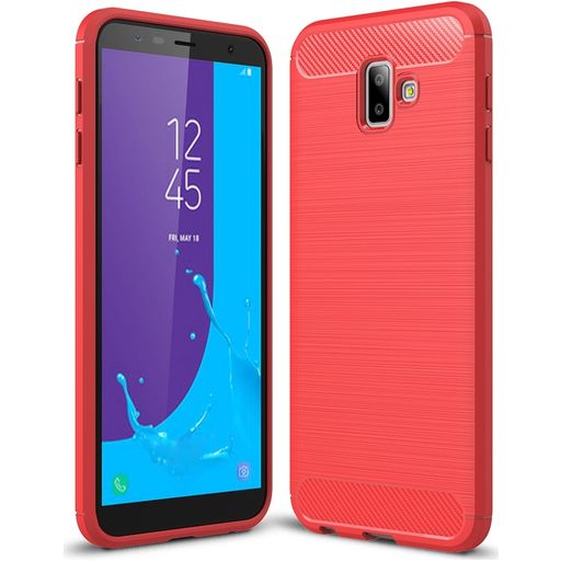 Mobigear Brushed Slim Coque Samsung Galaxy J6 Plus Coque arrière en TPU Souple - Rouge