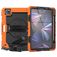 Mobigear SureGrip Xtreme Coque iPad Air 11 Pouces (2024) Coque arrière en Plastique rigide,Silicone + Porte-crayon + Bandoulière + Support Amovible - Orange