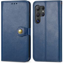 Mobigear Snap Button Housse Samsung Galaxy S25 Ultra Etui Porte-Monnaie - Bleu