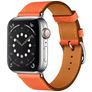 Mobigear Torino Bracelet Cuir Apple Watch Fermeture boucle ardillon - 42/41/40/38 mm - Orange