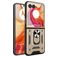 Mobigear Armor Ring Motorola Razr 50 Ultra Plastique rigide Coque arrière Antichoc avec bague de maintien - Or