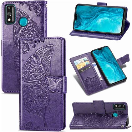 Mobigear Butterfly Housse HONOR 9X Lite Etui Porte-Monnaie - Violet