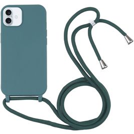 Mobigear Lanyard iPhone 16 Coque avec cordon en Silicone - Vert
