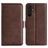 Mobigear Slim Magnet Housse Samsung Galaxy M15 Etui Porte-Monnaie - Marron