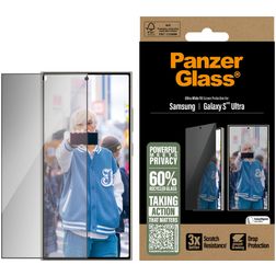 PanzerGlass Ultra-Wide Fit Samsung Galaxy S25 Ultra Verre trempé Protection d'écran Anti-espion - Compatible coque - Noir
