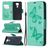 Mobigear Butterfly Xiaomi Redmi Note 9 Étui Portefeuille - Turquoise