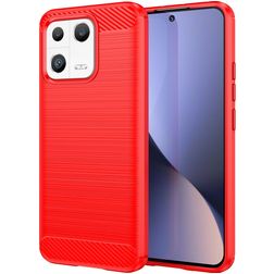 Mobigear Brushed Slim Xiaomi 13 TPU souple Coque arrière - Rouge