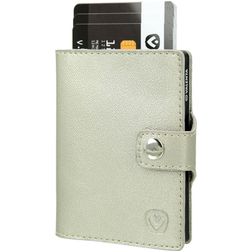 Valenta Card Case Wallet Porte-cartes Cuir - 8 cartes - Or