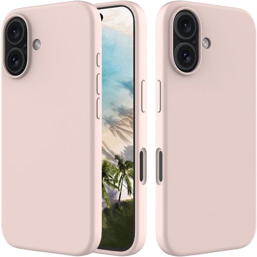 Mobigear Rubber Touch Coque iPhone 16 Coque arrière en Silicone - Rose