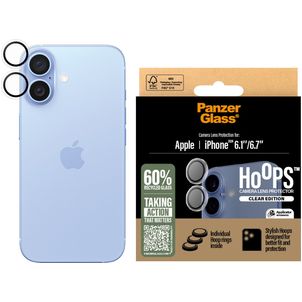 PanzerGlass Hoops iPhone 16 Verre trempé Protection Objectif Caméra - Compatible Coque