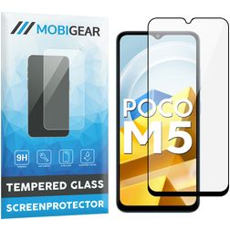 Mobigear Premium POCO M5 Verre trempé Protection d'écran - Compatible Coque - Noir