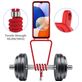 Mobigear Lanyard Card Samsung Galaxy A16 Coque avec cordon en Silicone et Porte-Cartes - Rouge