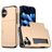 Mobigear Card Coque iPhone 16 Plus Coque arrière Rigide Anti-Chocs avec Porte-Cartes - Or