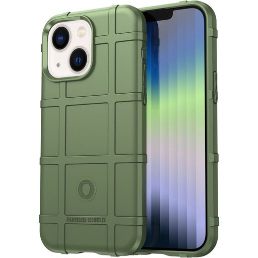Mobigear Rugged Shield Coque iPhone 14 Coque arrière en TPU Souple Anti-Chocs - Vert