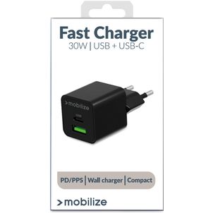 Mobilize - Double USB / USB-C Chargeur Power Delivery 30W - Noir