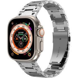 Mobigear Amsterdam Bracelet Acier Apple Watch Fermeture boucle déployante - 49/46/45/44 mm - Argent