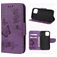 Mobigear Butterfly Housse iPhone 12 Etui Porte-Monnaie - Violet