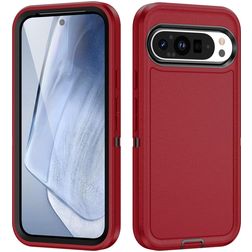 Mobigear Rugged Google Pixel 9 Pro Plastique rigide Coque arrière Antichoc - Rouge